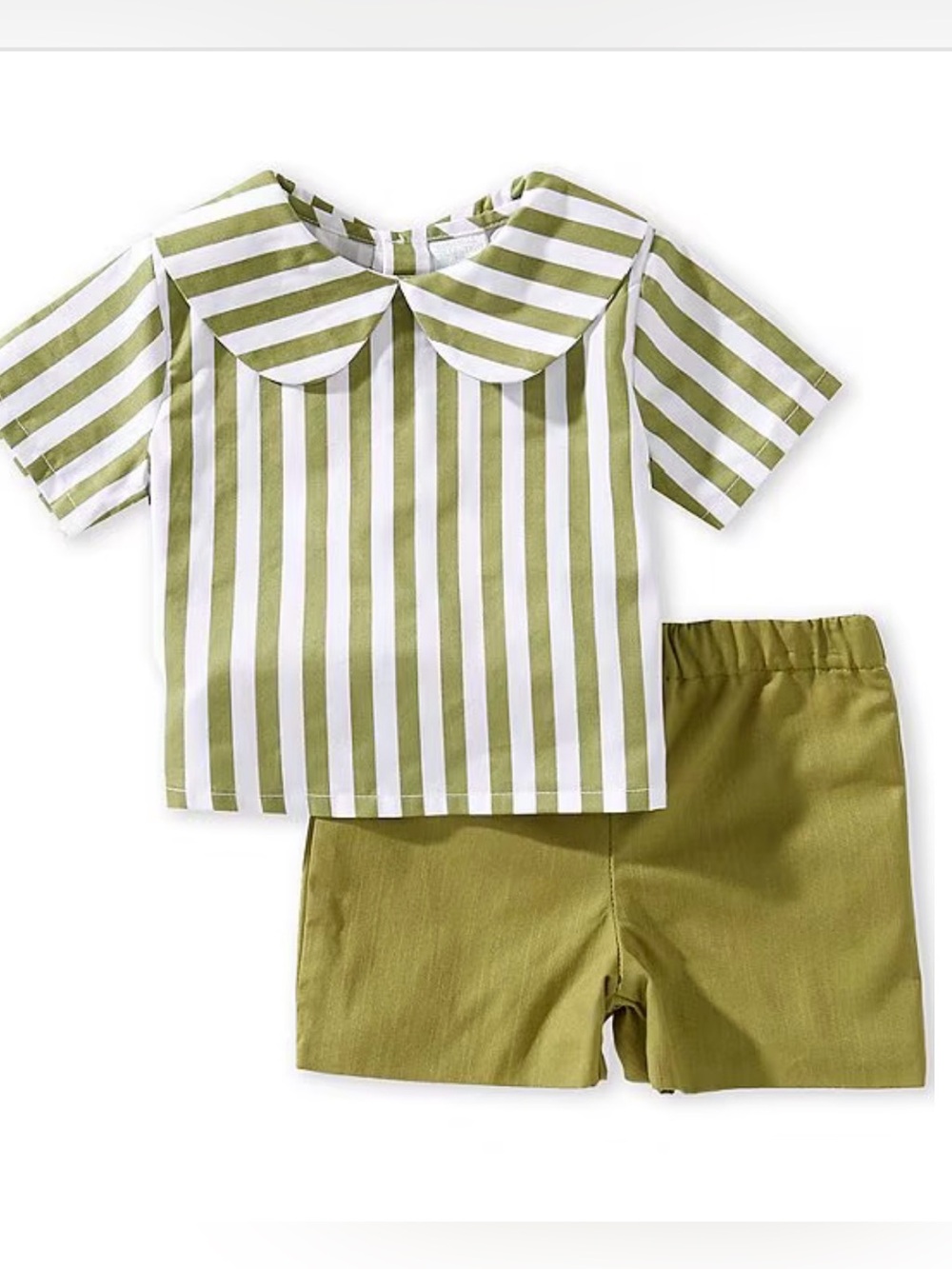 Edgehill Collection Baby Boys Jack Stripe Peter Pan Collar Top & Shorts Set NWT